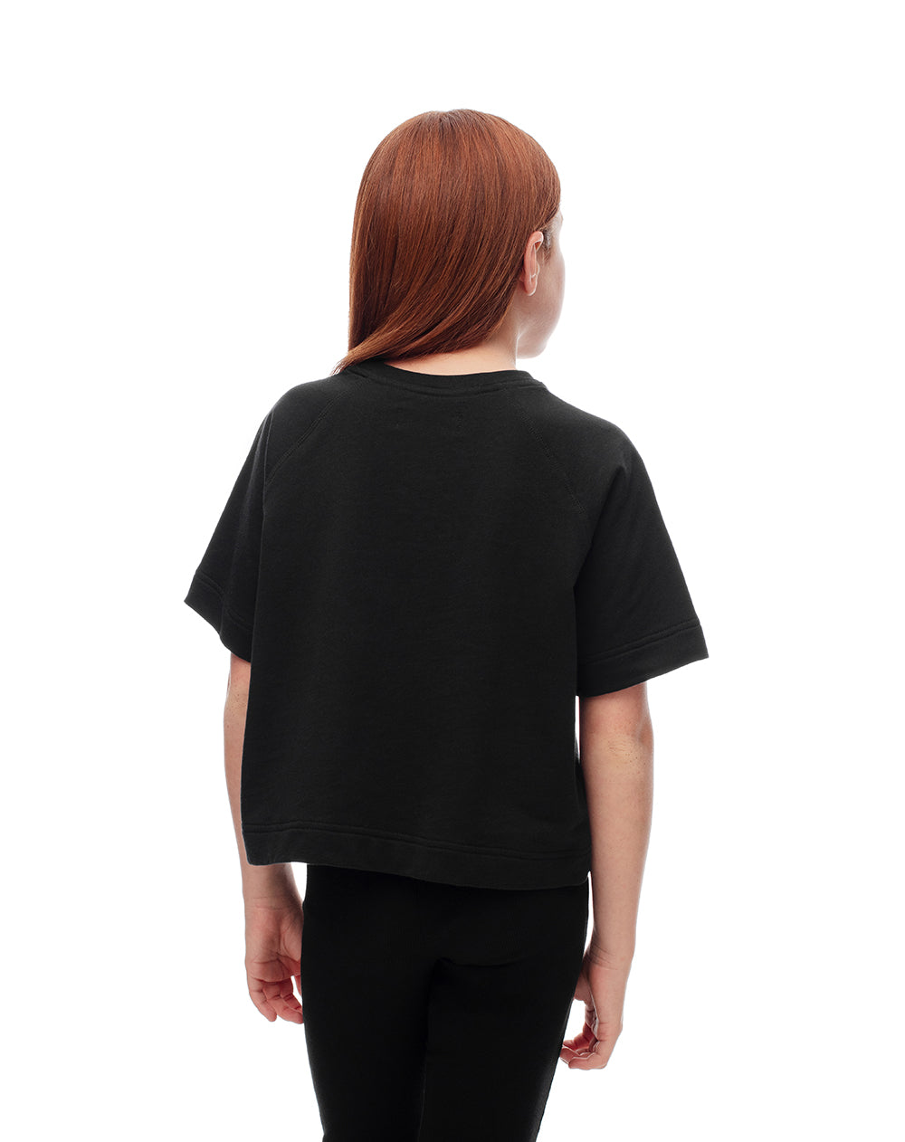 Camiseta regular algodón negra niña