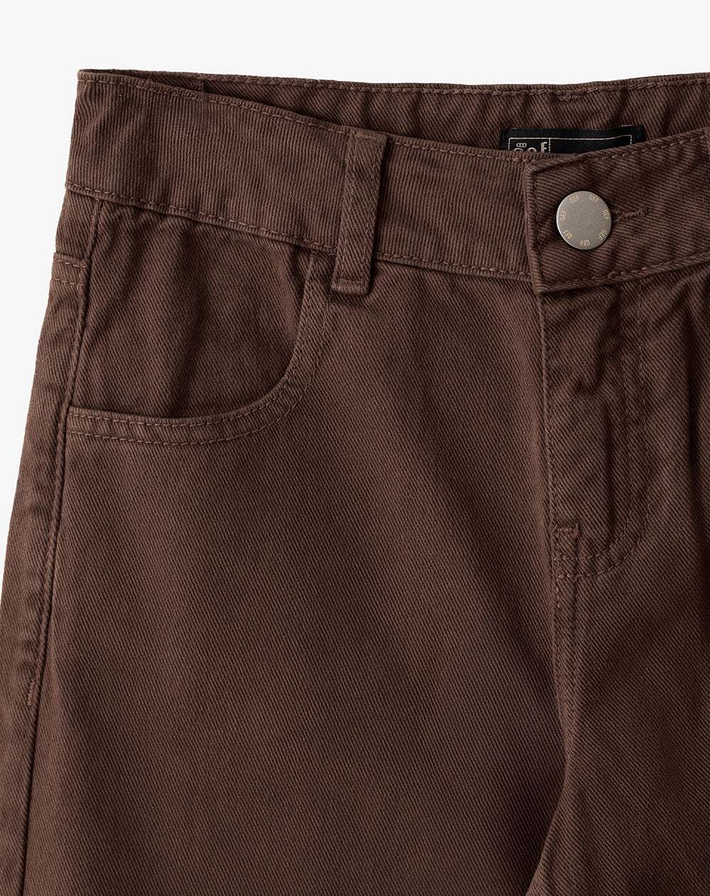 Jean loose fit tiro medio en drill cafe