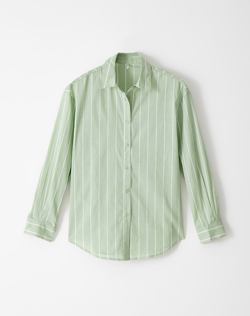 Camisa manga larga holgada algodón rayas mujer