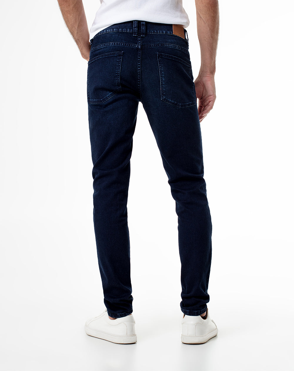 Jean skinny 66% algodón índigo oscuro hombre