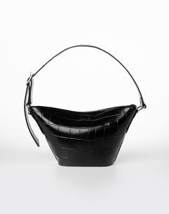 Bolso tipo bucket bag texturizado negro