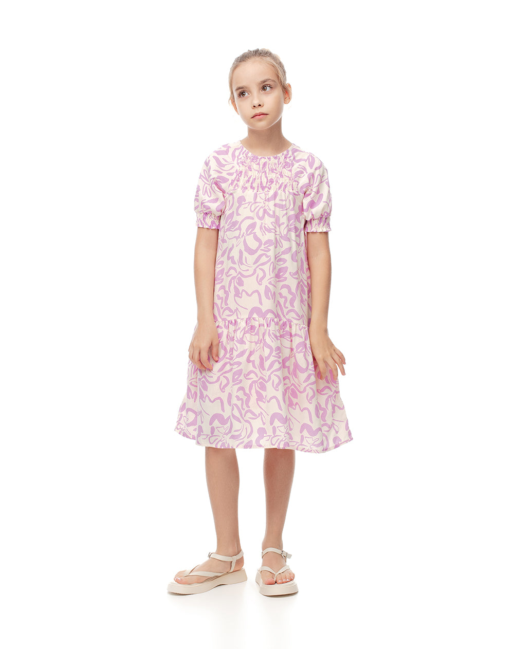Vestido corto estampado niña