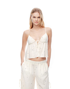 Camisa de pijama mujer anudada estampada