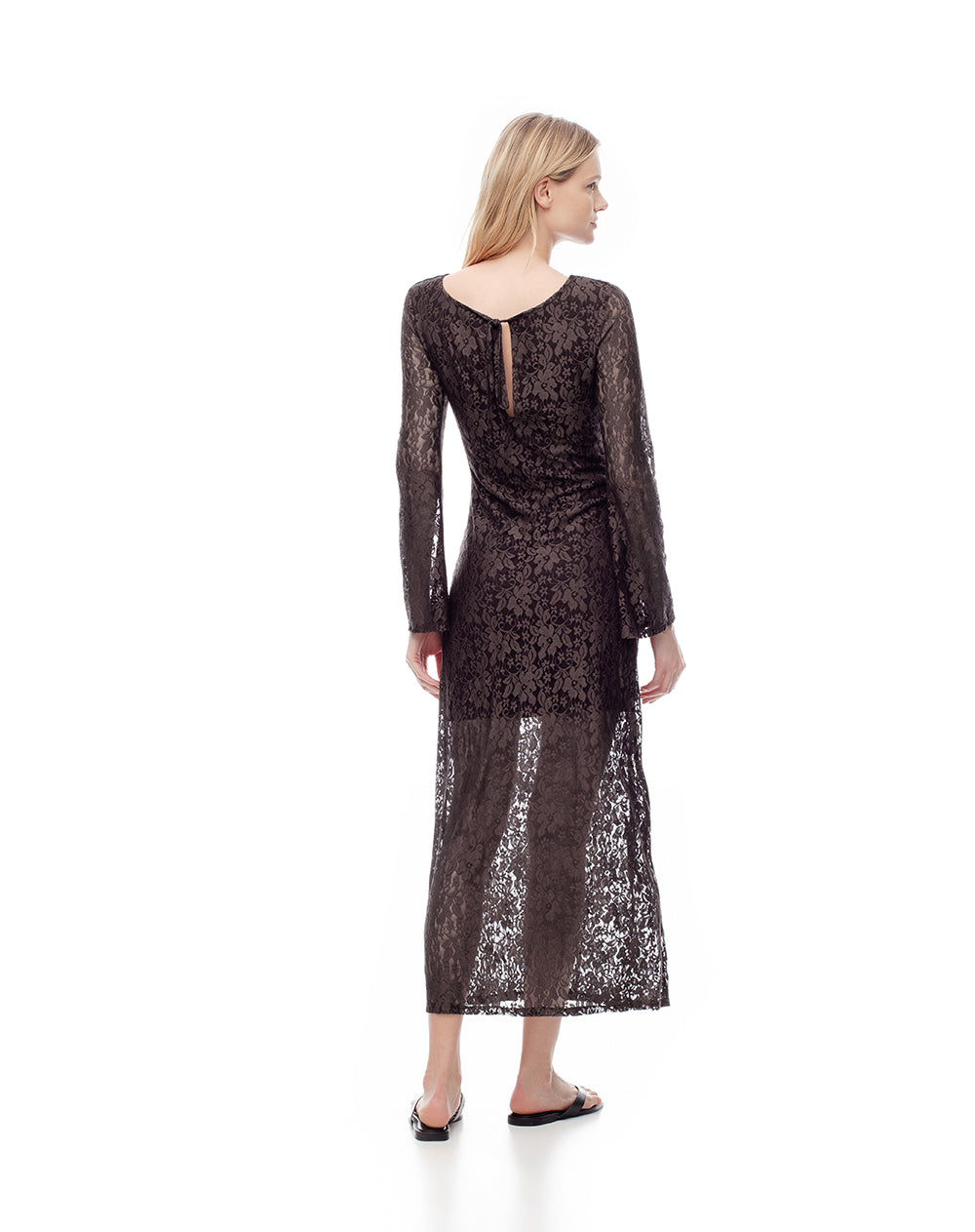 Vestido largo chocolate