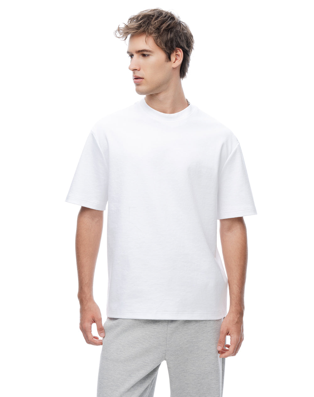 Camiseta manga corta oversize algodón blanco hombre