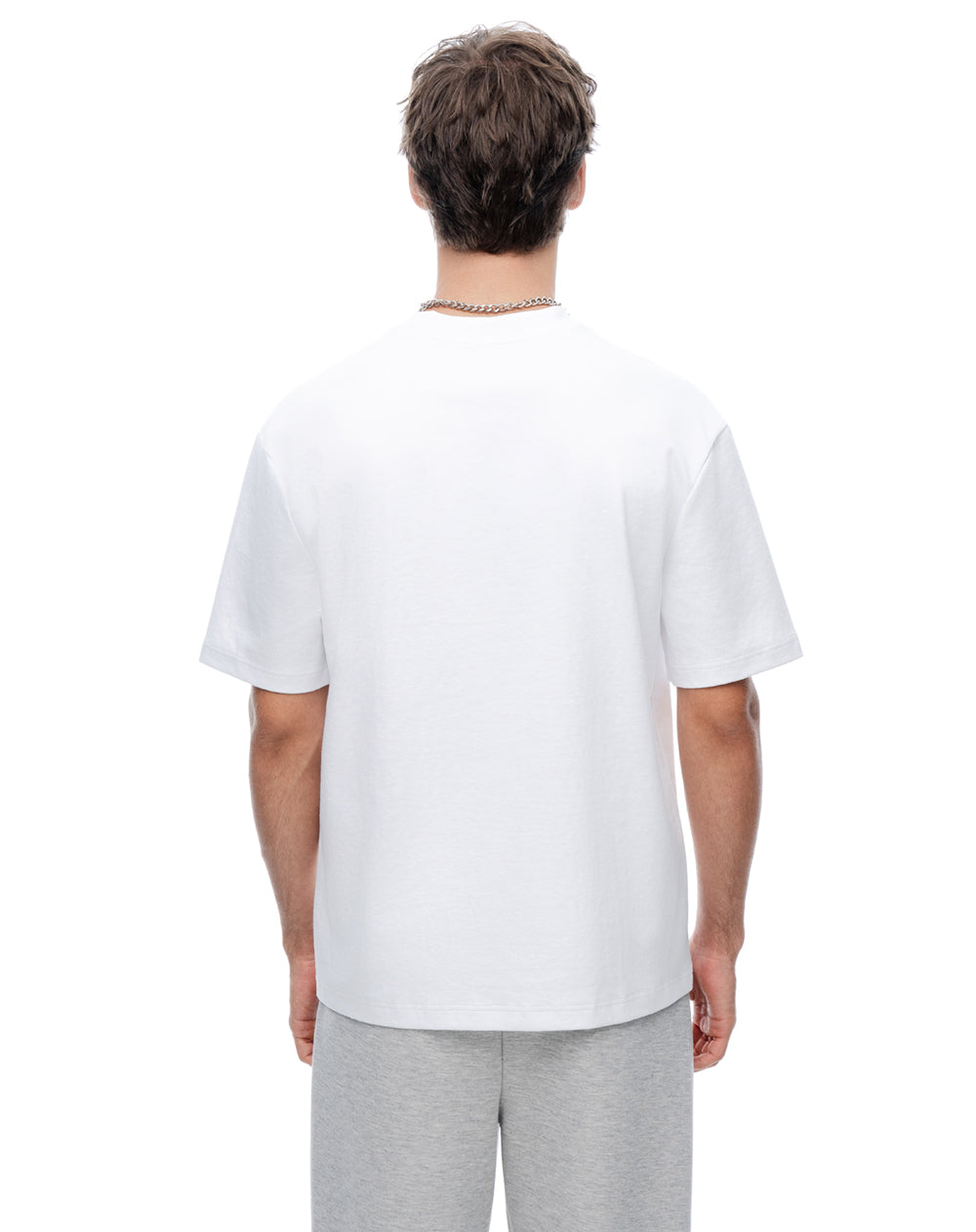Camiseta manga corta oversize algodón blanco hombre