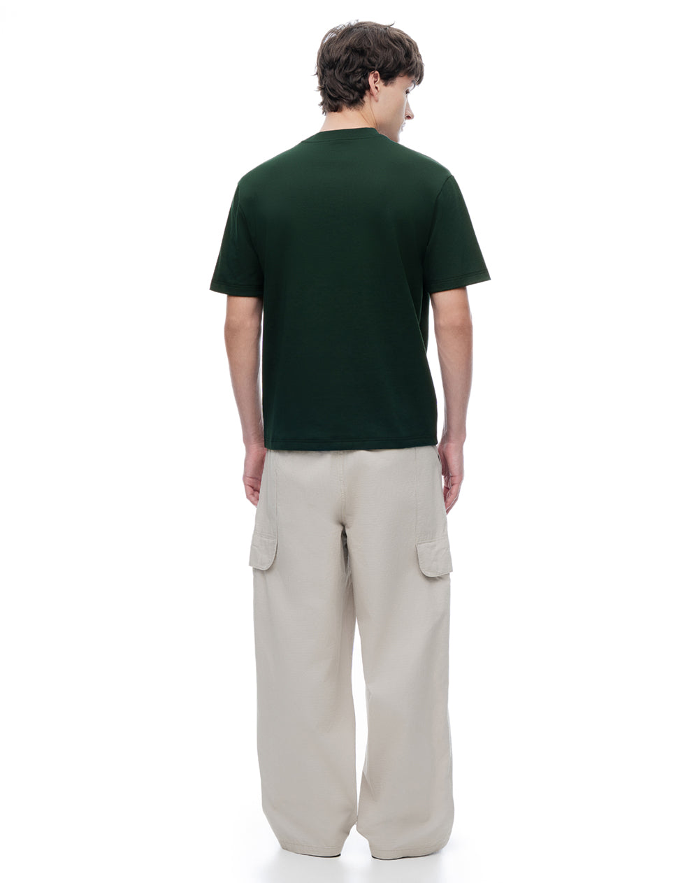 Camiseta regular manga corta verde hombre