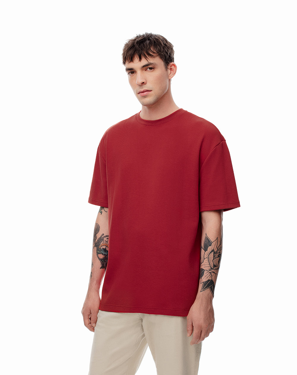 Camiseta regular roja hombre