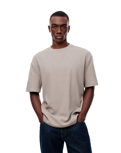 Camiseta regular taupe hombre