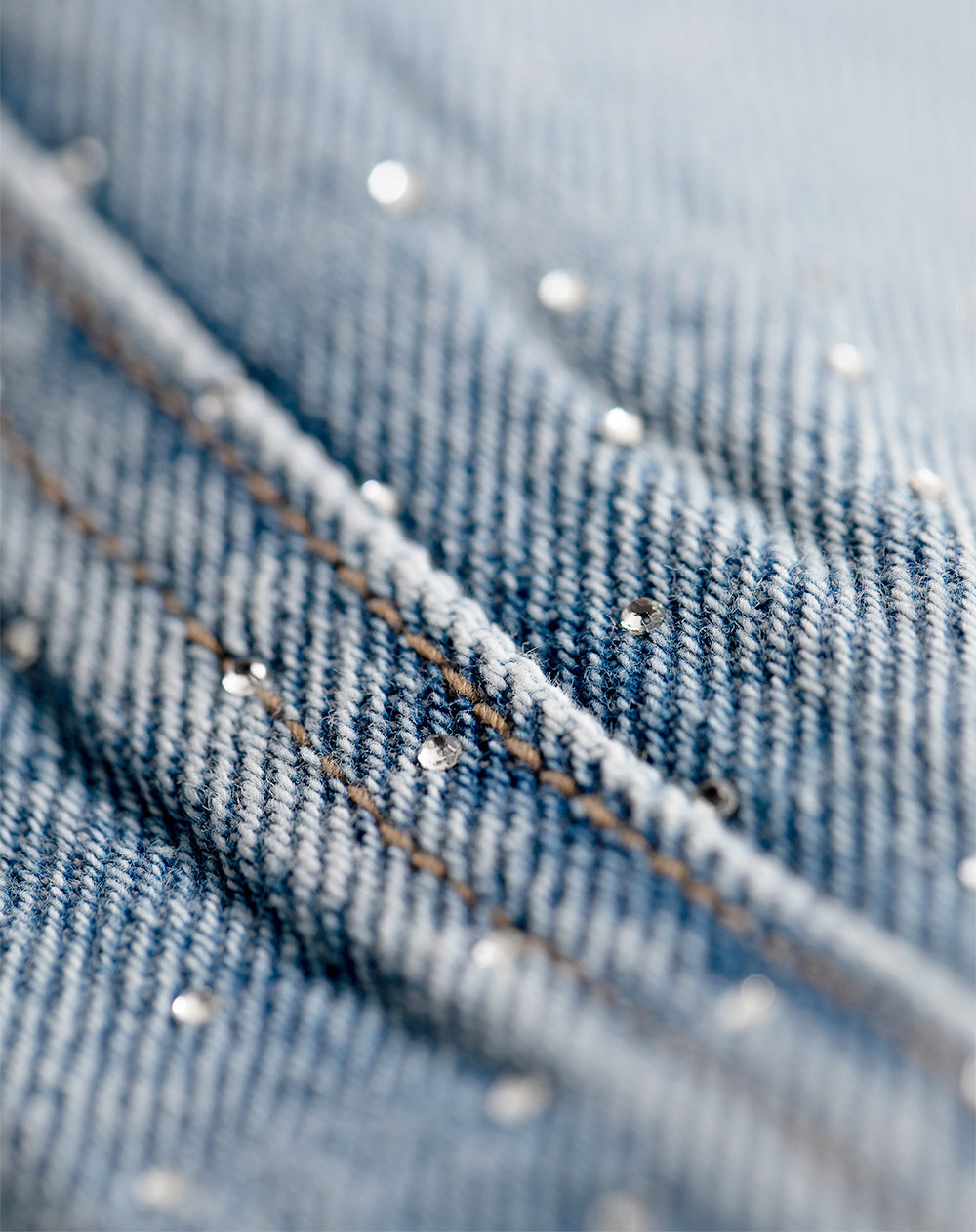 Falda tiro alto denim índigo medio mujer