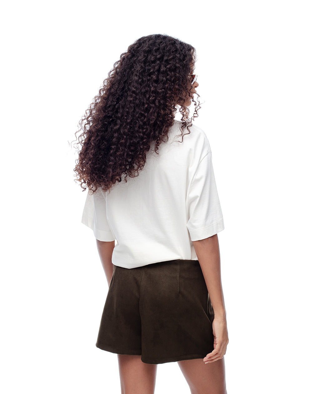 Falda corto tiro medio chocolate