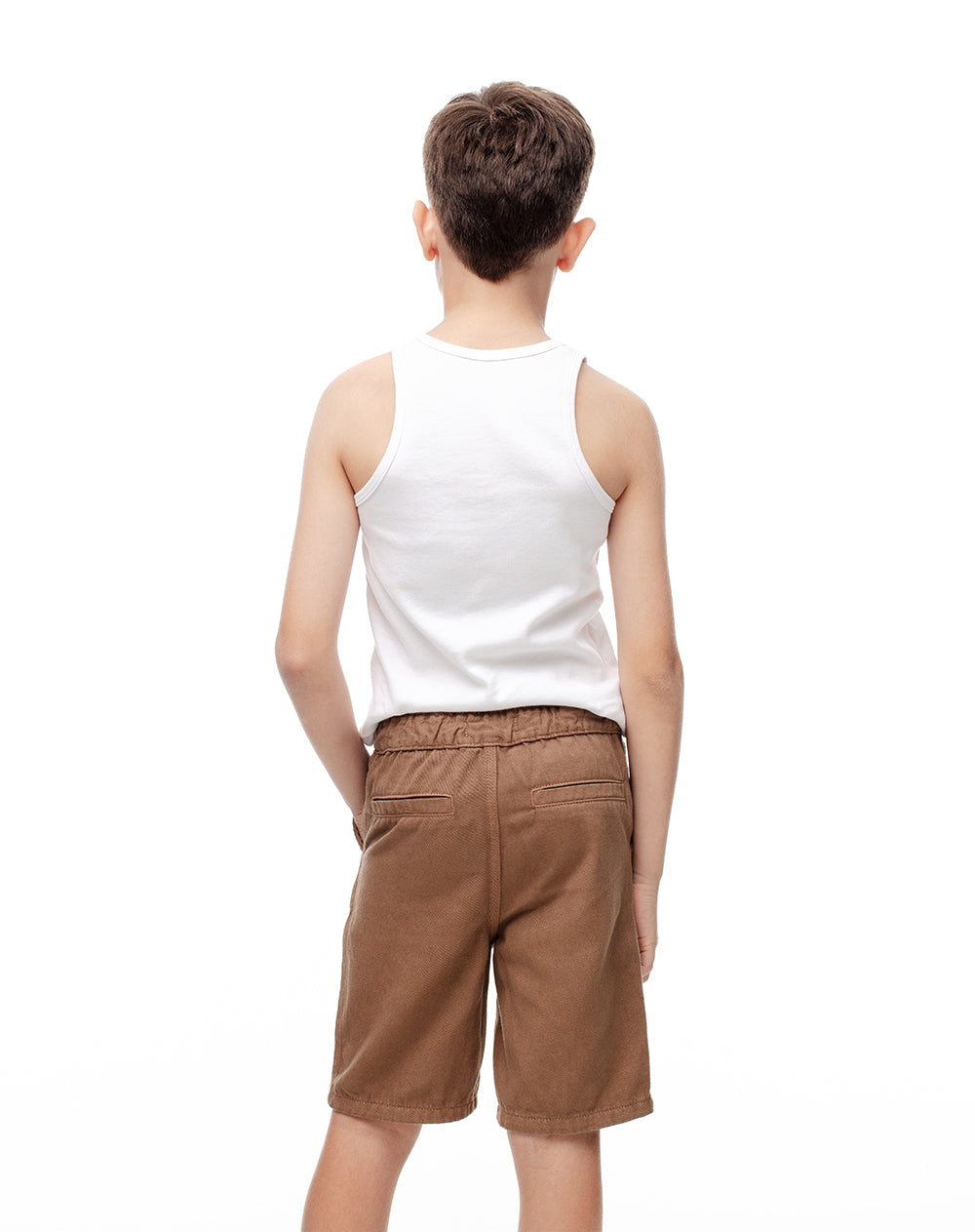Bermuda regular drill algodón habano niño