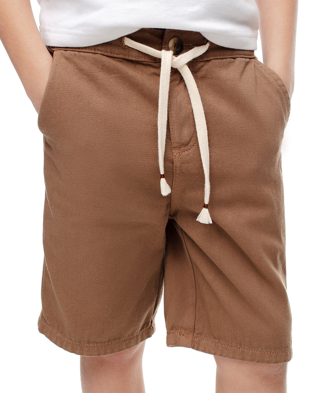 Bermuda regular drill algodón habano niño