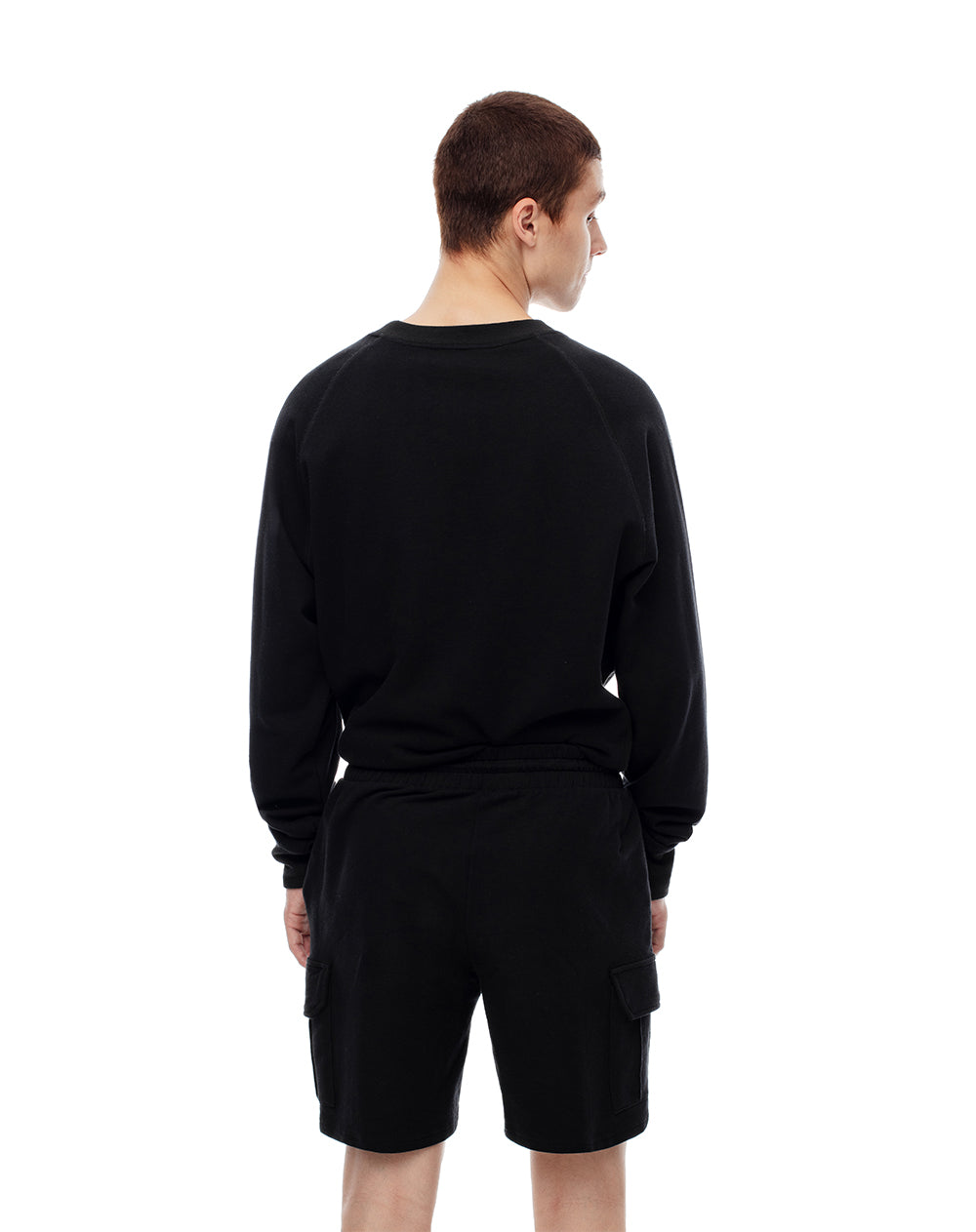 Bermuda cargo regular algodón negra hombre