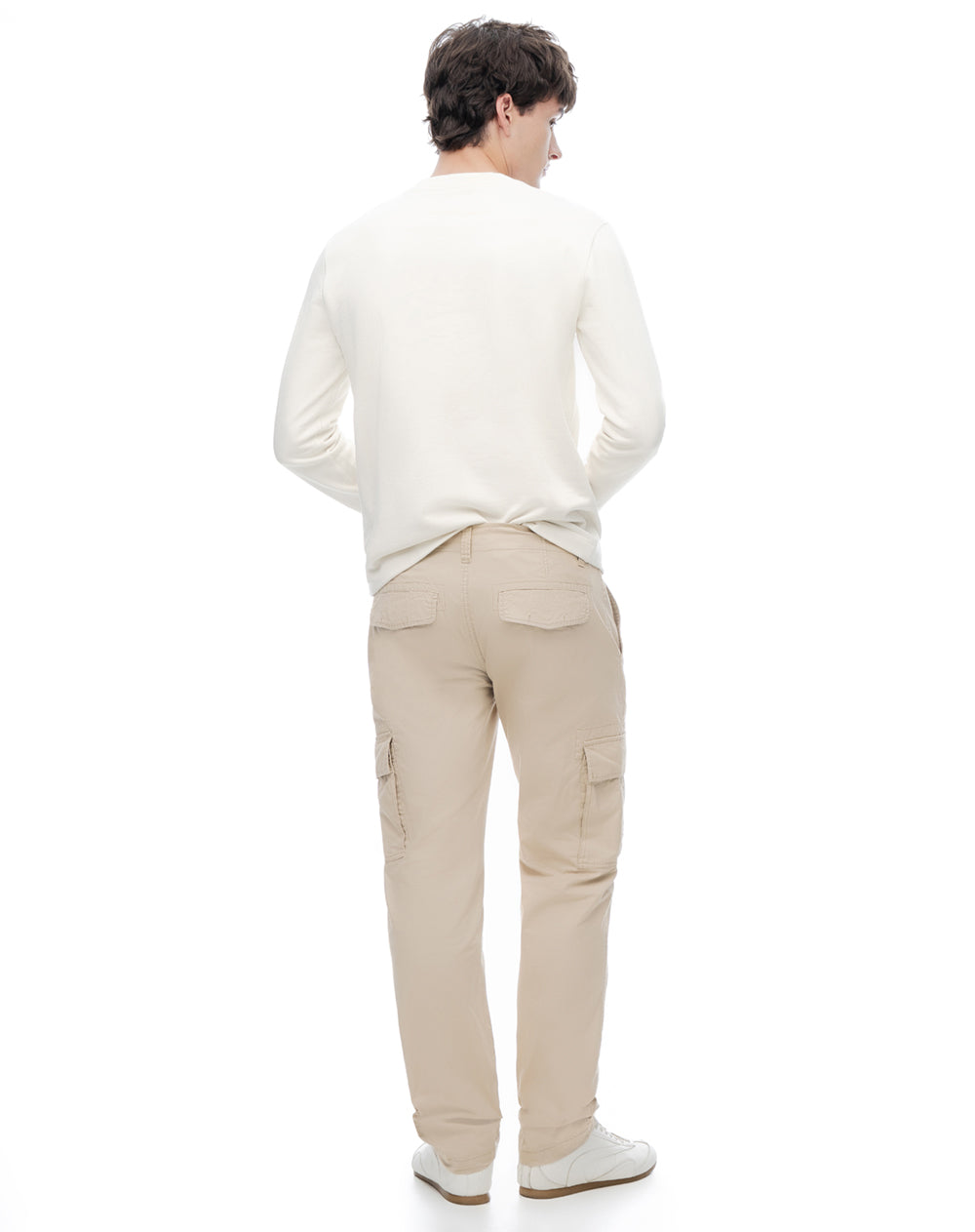 Pantalón cargo slim algodón habano hombre