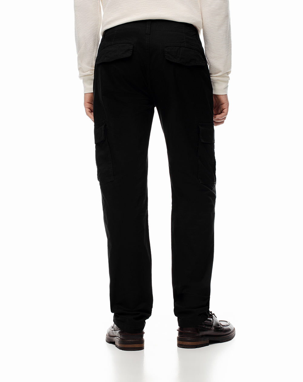 Pantalón cargo slim algodón negro hombre