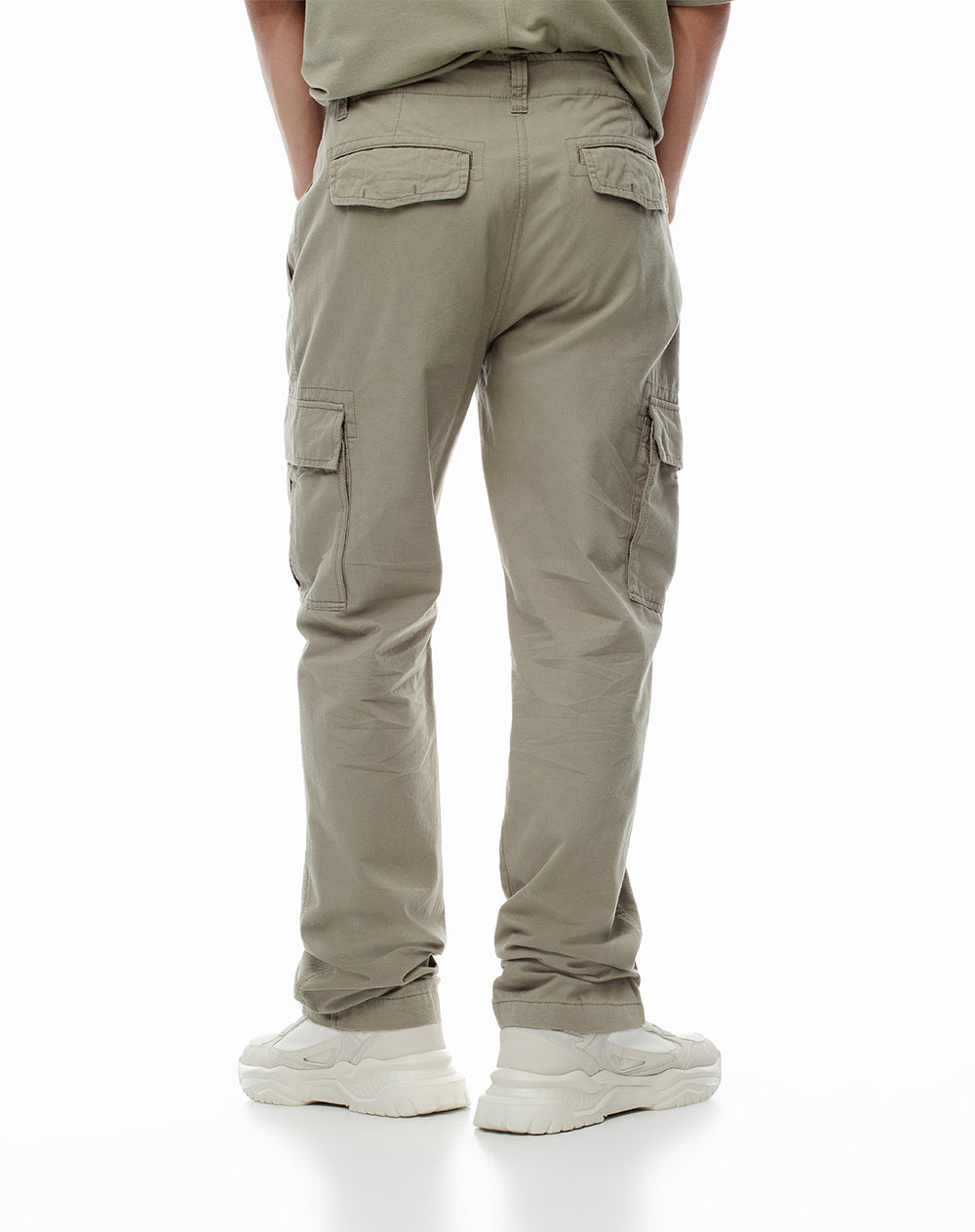 Pantalón cargo slim algodón verde hombre