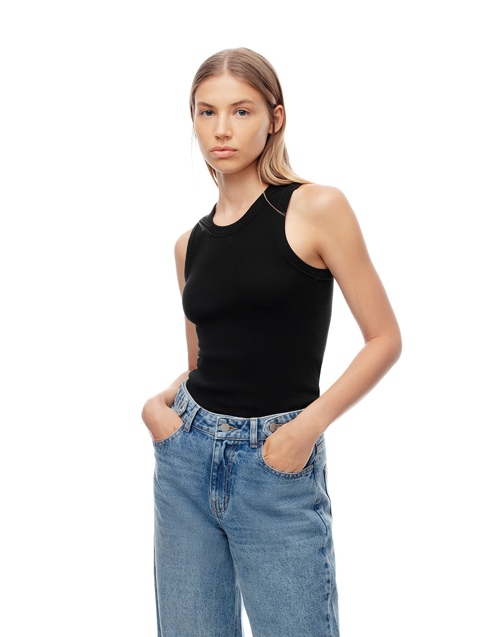 Camiseta esqueleto slim algodón negra mujer