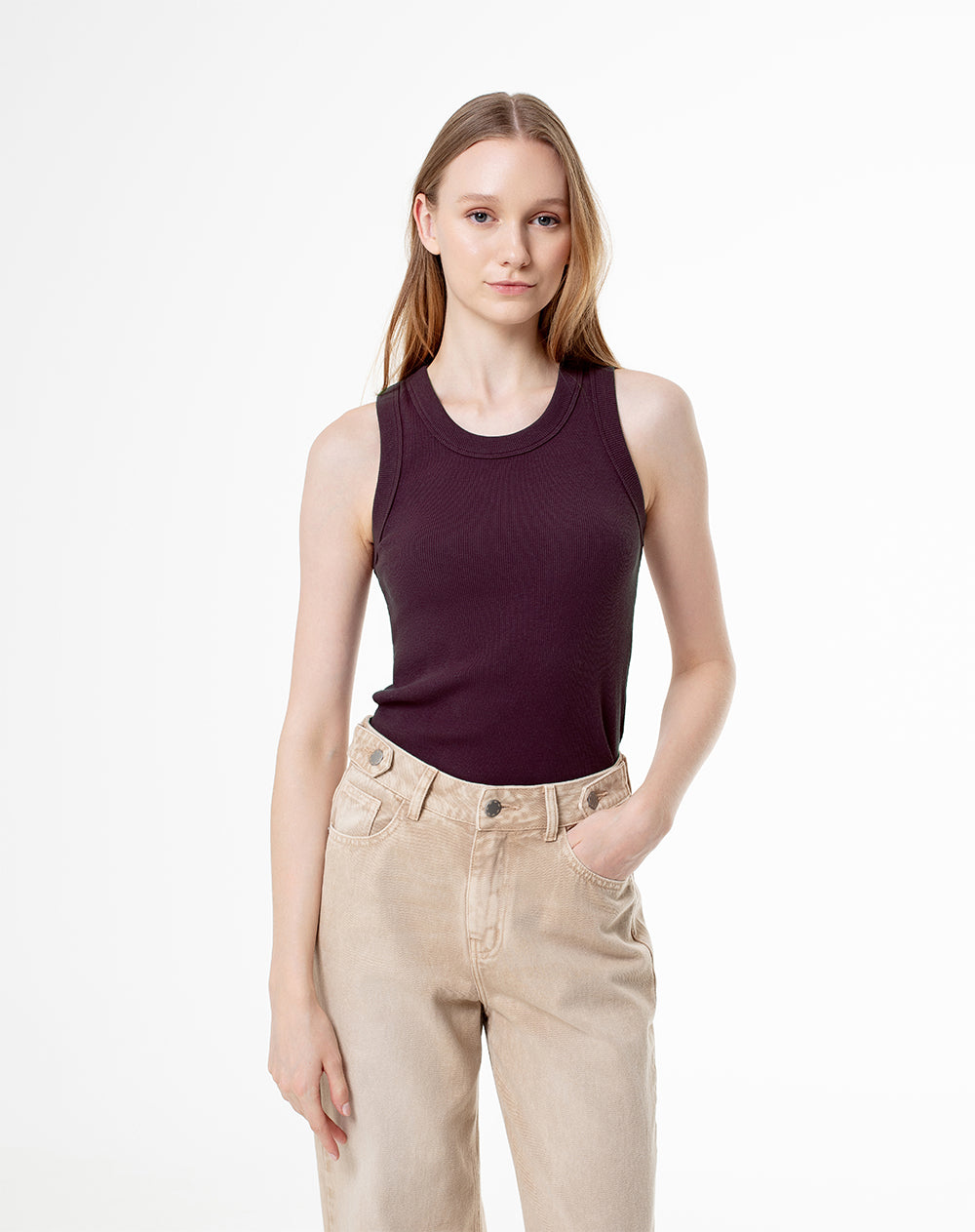 Camiseta Pauli slim fit vino tinto