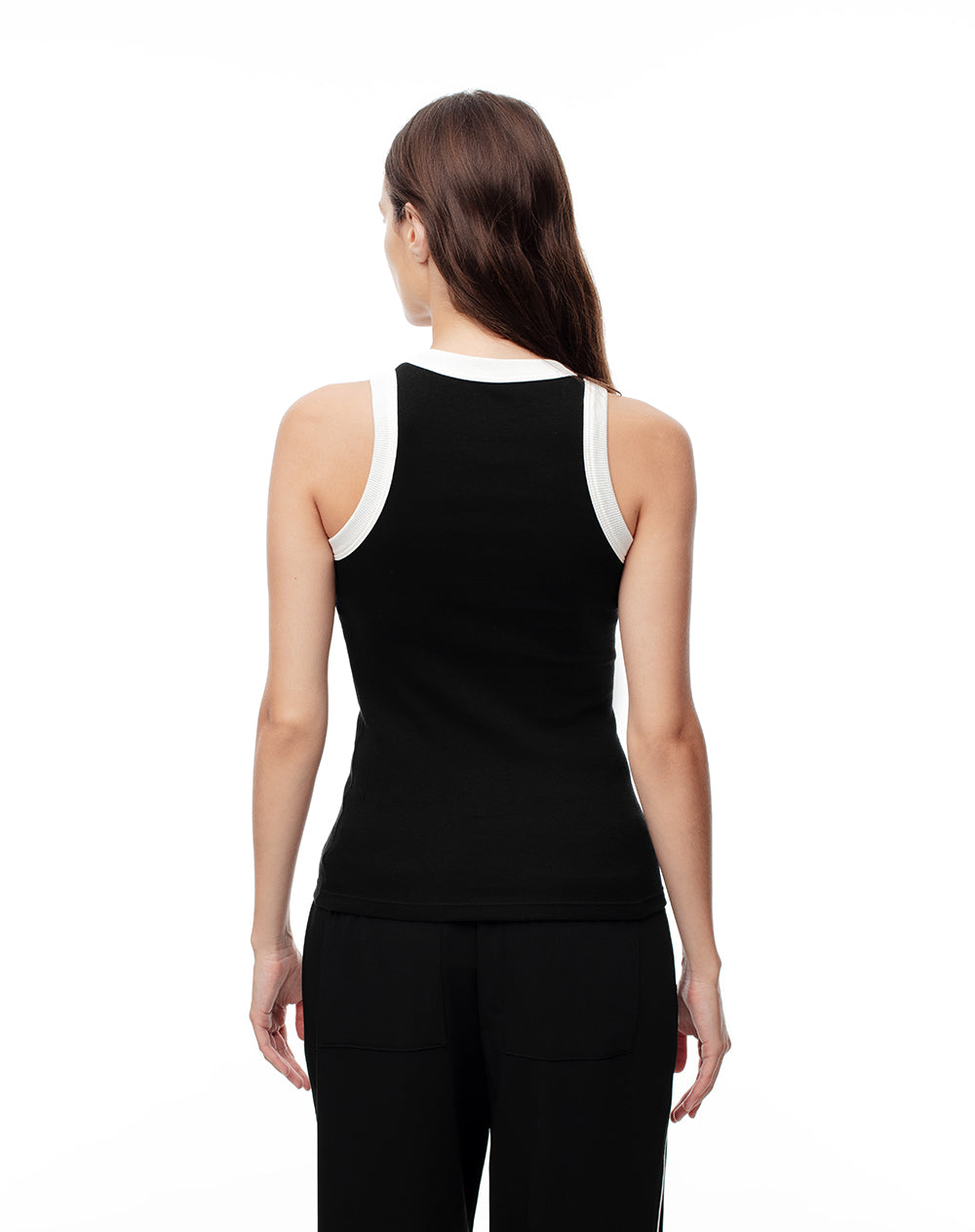 Camiseta esquelero slim algodón negra mujer