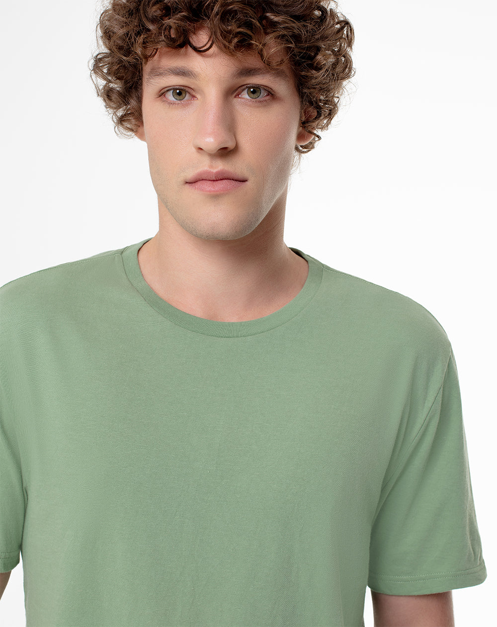 Camiseta relax algodón jersey verde hombre