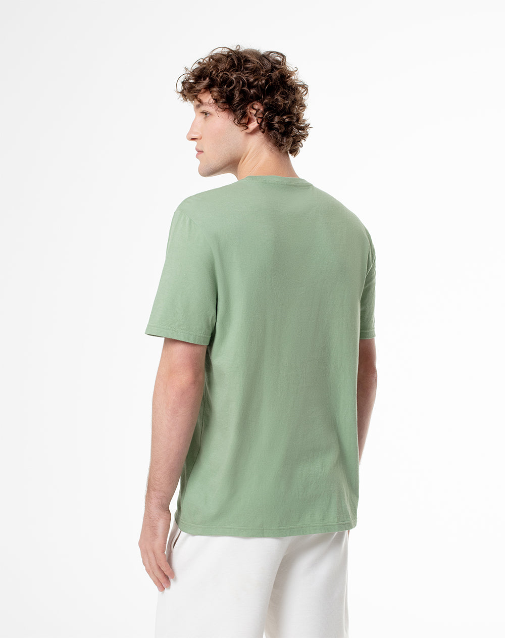 Camiseta regular algodón jersey verde hombre