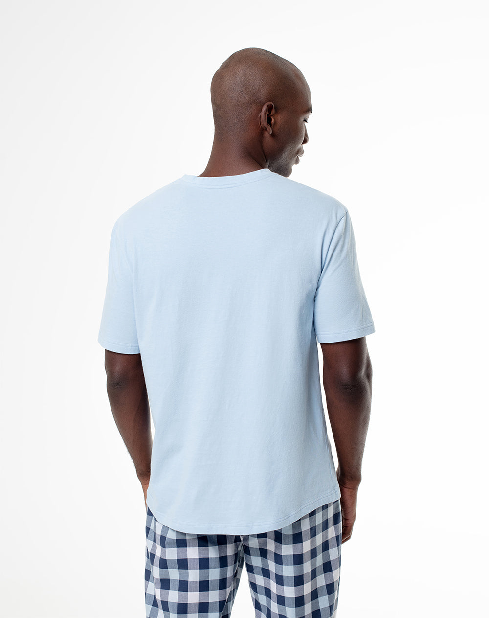 Camiseta relax algodón azul hombre