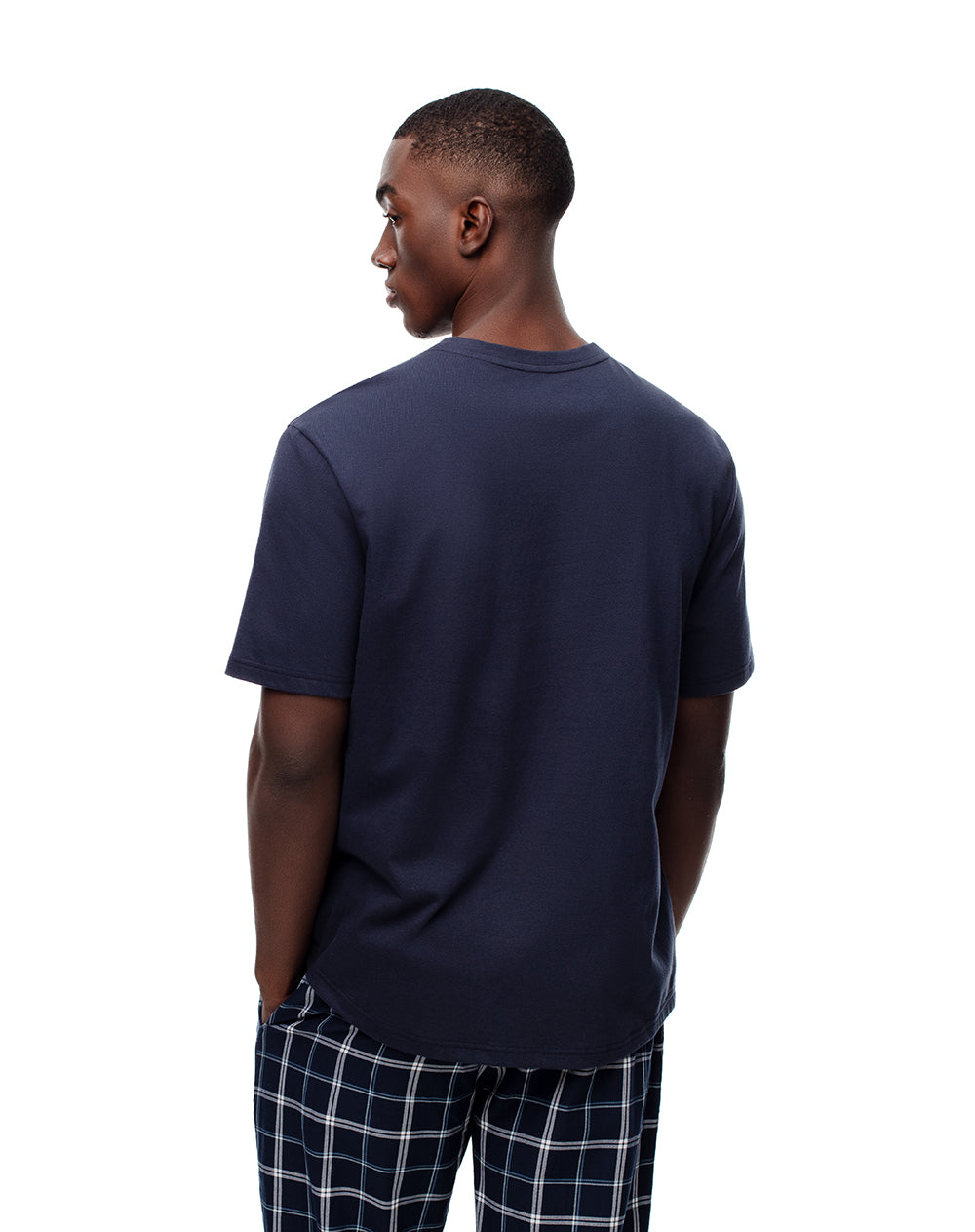 Camiseta regular algodón azul hombre