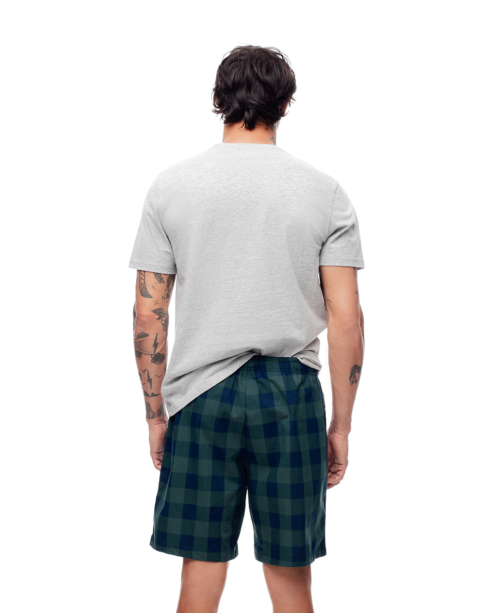Camiseta + bermuda de pijama hombre algodón surtida