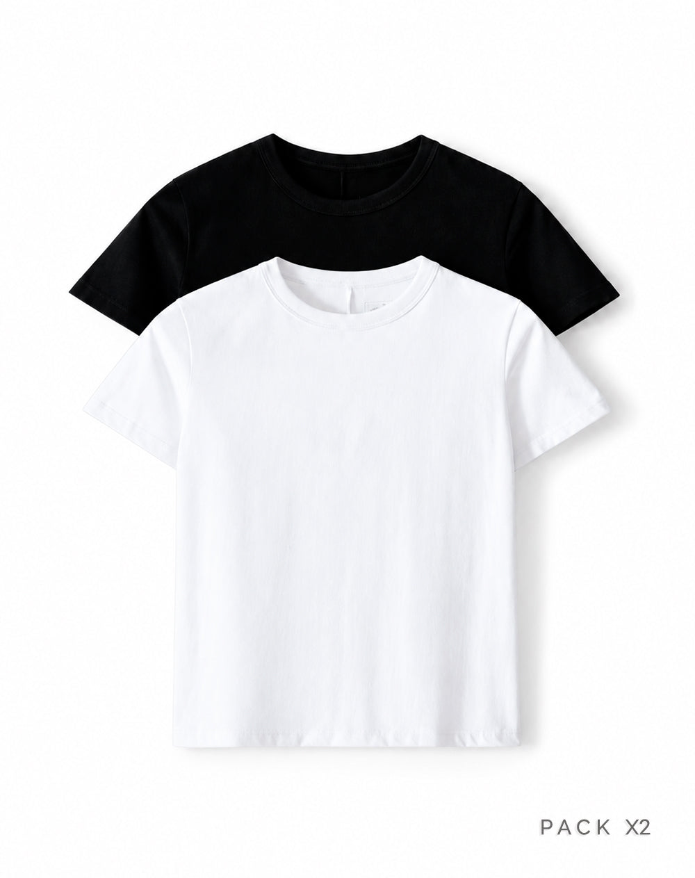 Pack x2 camiseta regular blanco + negro mujer