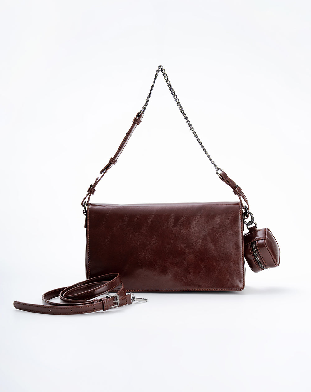 Bolso + monedero café mujer