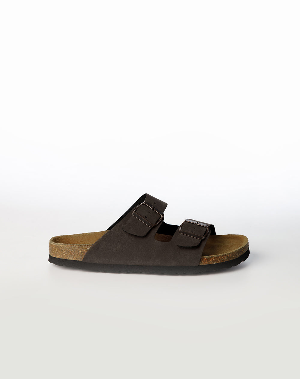 Sandalias hebillas café hombre