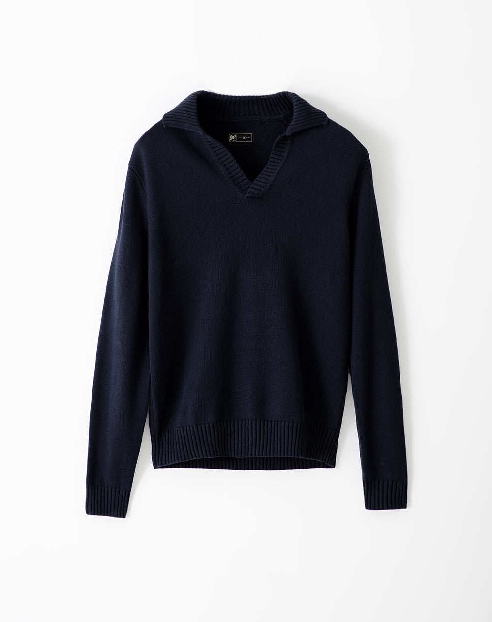 Buzo tipo polo regular tejido de punto azul hombre