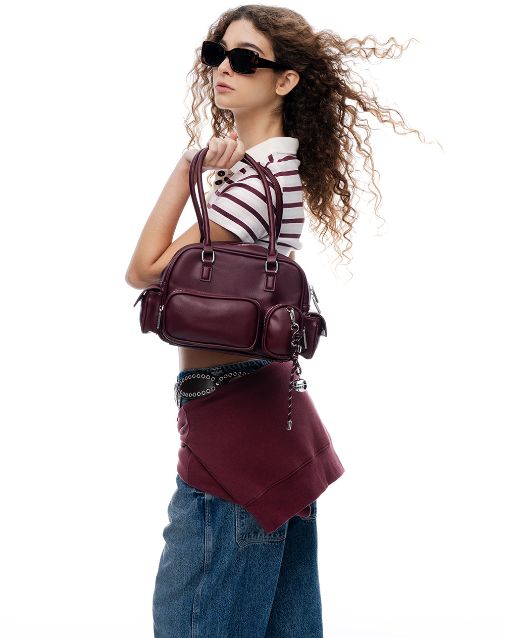 Bolso handbag vino tinto mujer