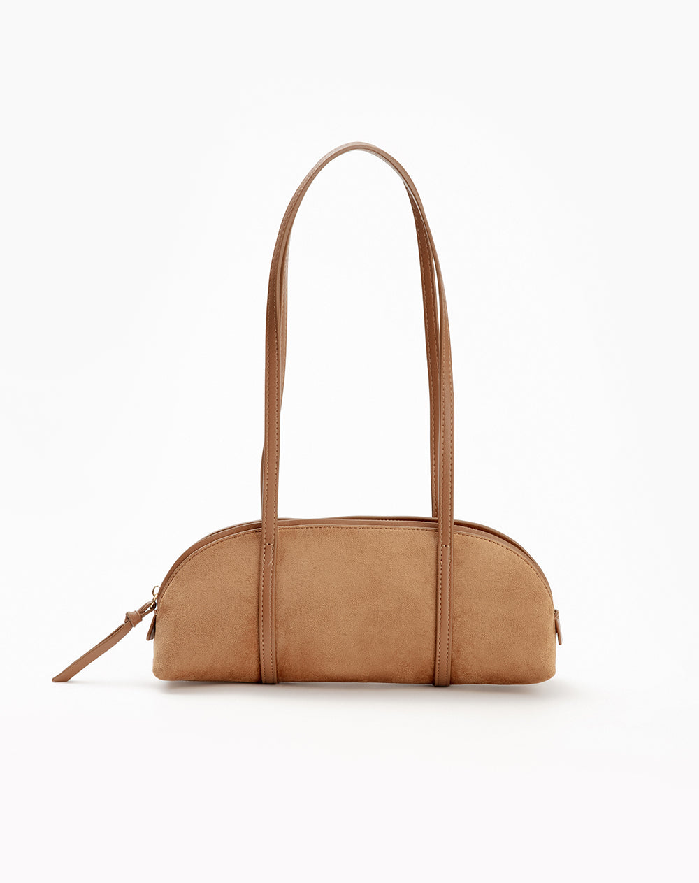 Bolso baguette café mujer