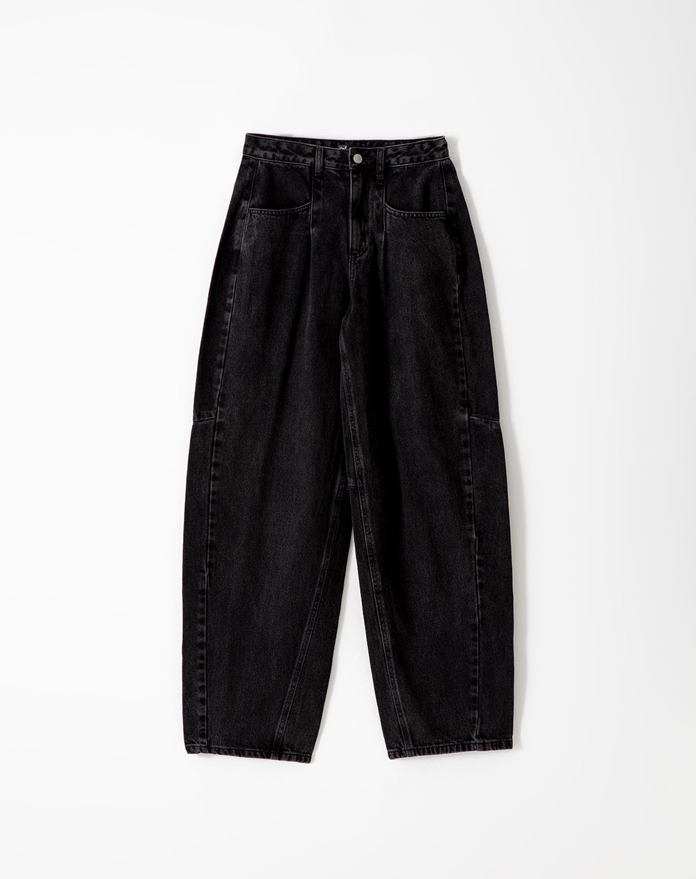 Jean baggy tiro medio negro mujer