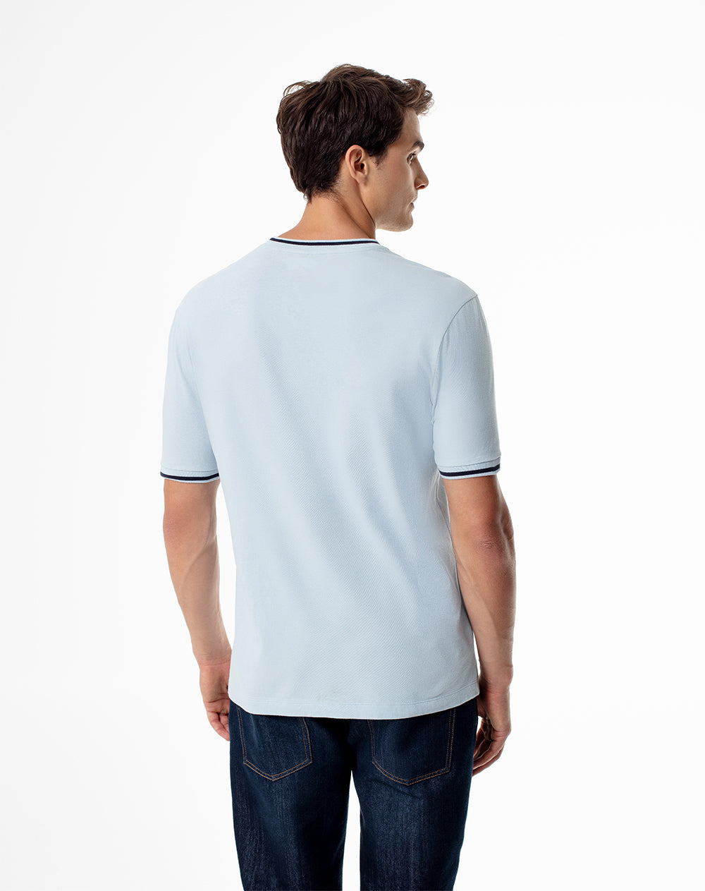 Camiseta regular algodón jersey azul hombre