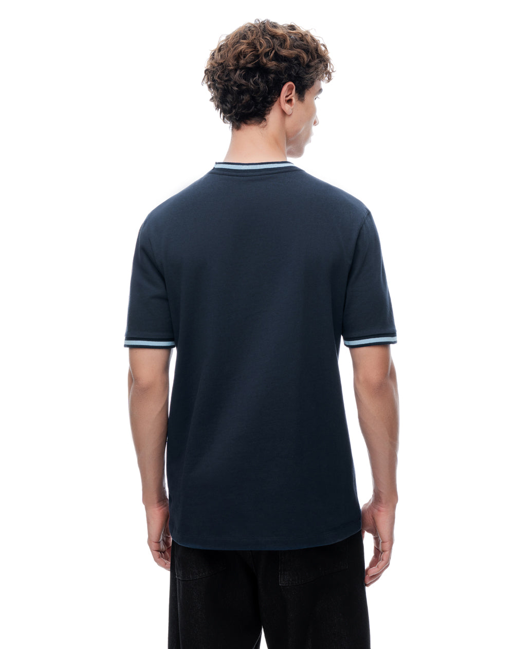 Camiseta regular manga corta azul hombre