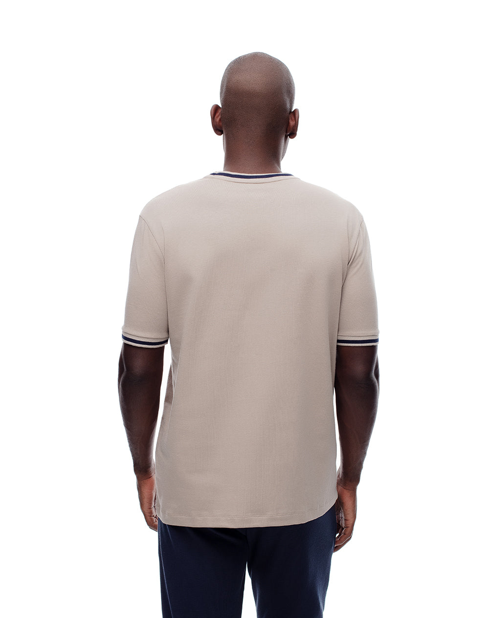 Camiseta regular algodón taupe hombre