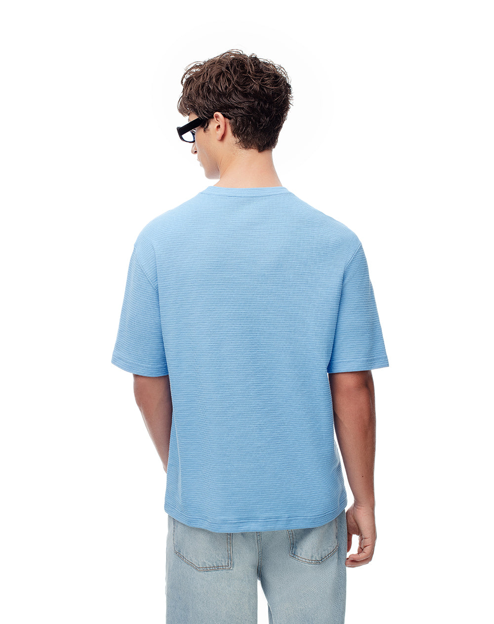 Camiseta regular azul hombre