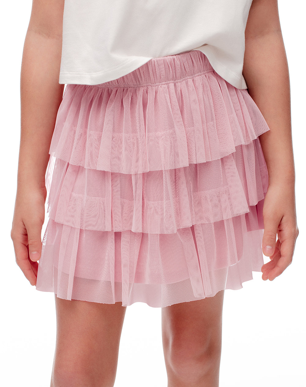 Falda tiro medio rosada niña