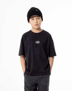 Camiseta regular gris niño