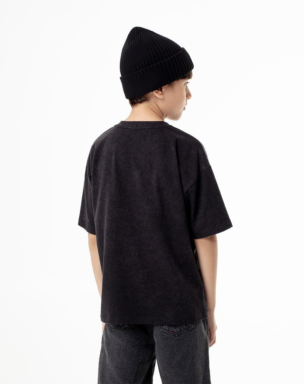 Camiseta regular gris niño