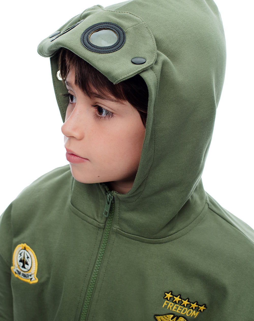 Buzo aviador verde niño