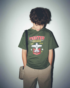 Camiseta manga corta regular algodón verde niño