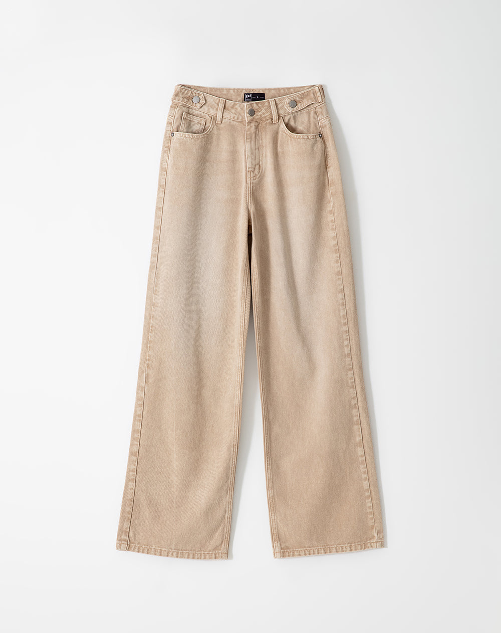 Jean wide leg tiro alto 100% algodón habano mujer