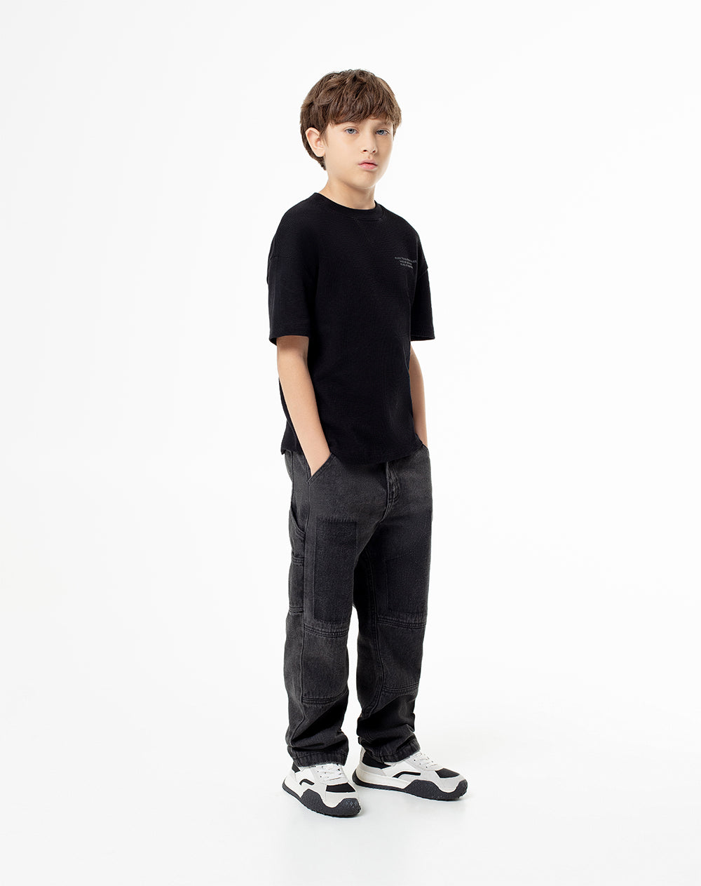 Jean cargo 100% algodón gris niño