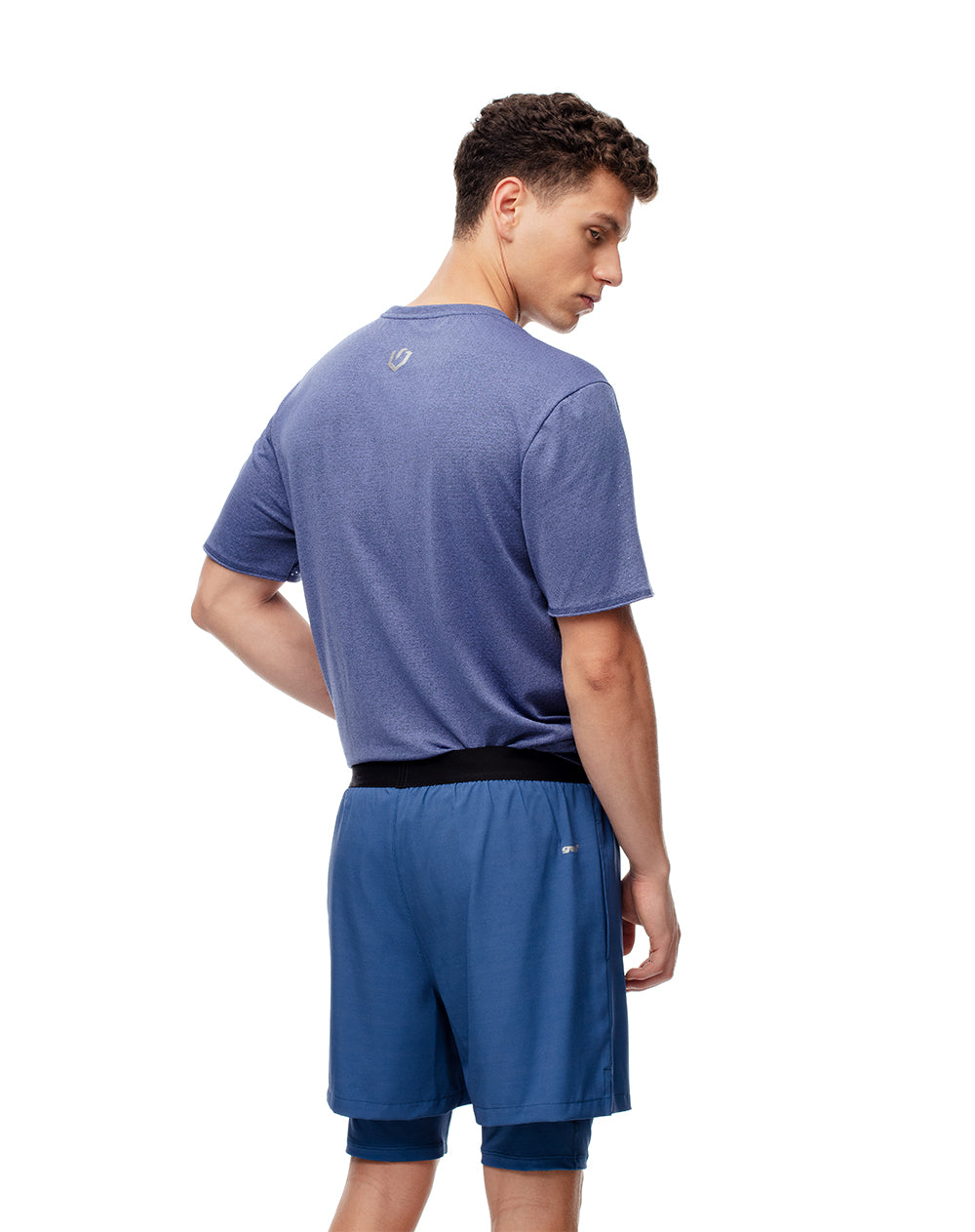 Pantaloneta deportiva ciclista interno azul hombre