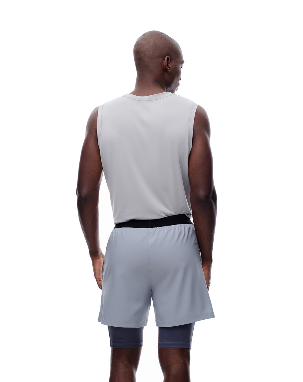 Pantaloneta deportiva cilista interno gris hombre