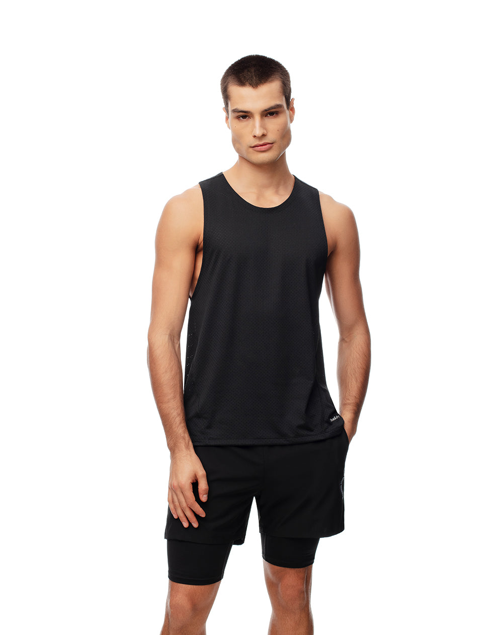 Pantaloneta deportiva ciclista interno negra hombre